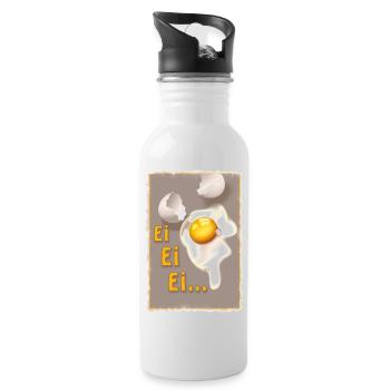 Eieiei - Trinkflasche mit integriertem Trinkhalm - Weiß - Rechts