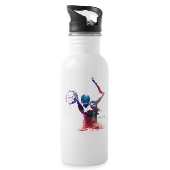 Wasserballsport #sport #waterpolo - Trinkflasche mit integriertem Trinkhalm - Weiß - Rechts