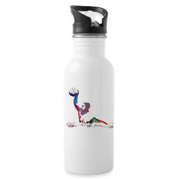 Wasserballsport #sport #waterpolo - Trinkflasche mit integriertem Trinkhalm - Weiß - Rechts