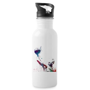 Wasserballsport #sport #waterpolo - Trinkflasche mit integriertem Trinkhalm - Weiß - Rechts