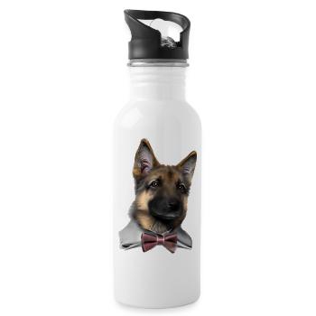 Chiot Berger Allemand Costume Propriétaire de Chien - Gourde avec paille intégrée - blanc - Droite