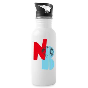 N O B II - Trinkflasche mit integriertem Trinkhalm - Weiß - Rechts