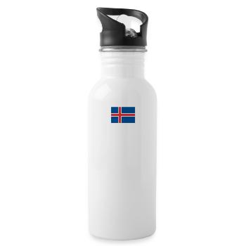 Island Trikot Nr.12 - Trinkflasche mit integriertem Trinkhalm - Weiß - Rechts
