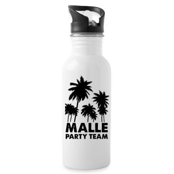 malle party team - Trinkflasche mit integriertem Trinkhalm - Weiß - Rechts