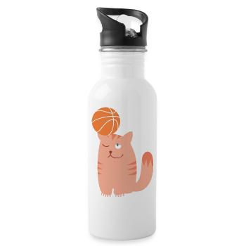 Ballsport - Trinkflasche mit integriertem Trinkhalm - Weiß - Rechts
