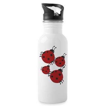 Famille Coccinelle - Gourde avec paille intégrée - blanc - Droite