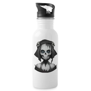 Dämonische Magie in der Halloween-Nacht - Trinkflasche mit integriertem Trinkhalm - Weiß - Rechts