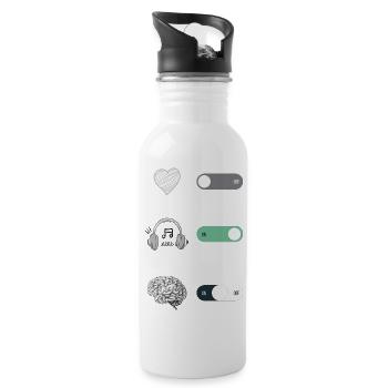 SMARTPHONE-SYMBOL MIT MOBILER TASTE - Trinkflasche mit integriertem Trinkhalm - Weiß - Rechts
