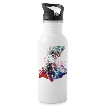Schwimmer Sport Kunst #swimmer #sport - Trinkflasche mit integriertem Trinkhalm - Weiß - Rechts