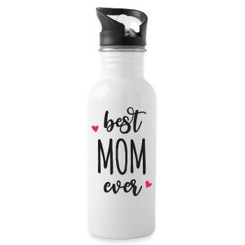 Beste Mutter aller Zeiten - Trinkflasche mit integriertem Trinkhalm - Weiß - Rechts