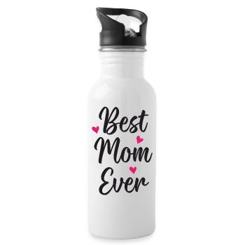 Beste Mutter aller Zeiten - Trinkflasche mit integriertem Trinkhalm - Weiß - Rechts