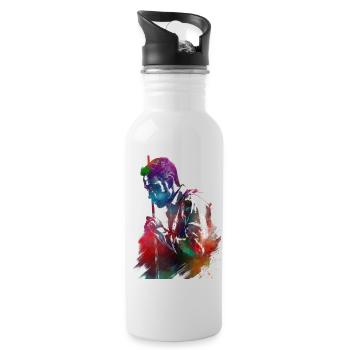 Billiard player #snooker - Water bottle with straw - white - Right