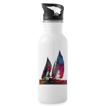 Art sportif de voile #sailing - Gourde avec paille intégrée - blanc - Droite