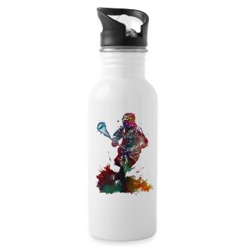 Art sportif de crosse #lacrosse #sport - Gourde avec paille intégrée - blanc - Droite