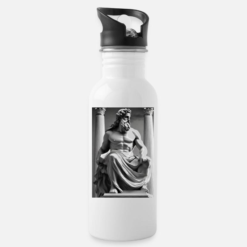Zeus II - Trinkflasche mit integriertem Trinkhalm - Weiß