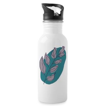 Leaves - Water bottle with straw - white - Right