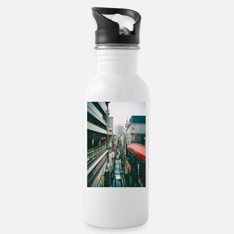 Tokyo IV - Trinkflasche mit integriertem Trinkhalm - Weiß