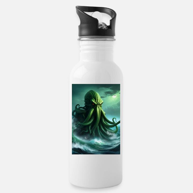Cthulhu - Gourde avec paille intégrée - blanc