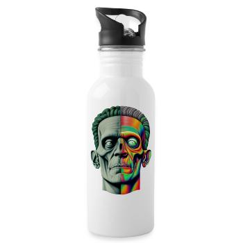 Hipster zombie - Gourde avec paille intégrée - blanc - Droite