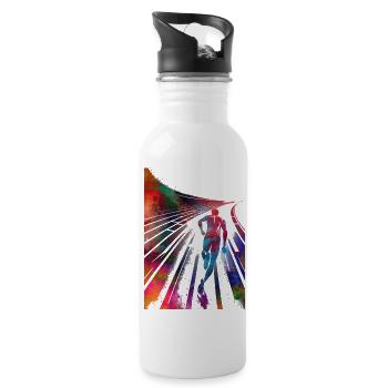 Runner sport #jogging - Gourde avec paille intégrée - blanc - Droite