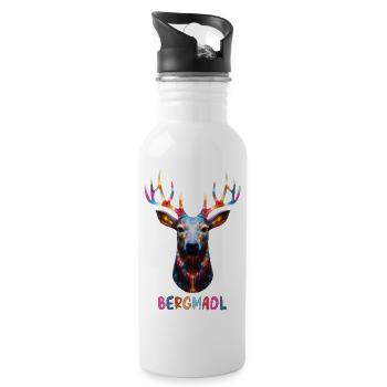 Hirsch Bergmadl Hirsch Gift Village Festival Hiking - Water bottle with straw - white - Right