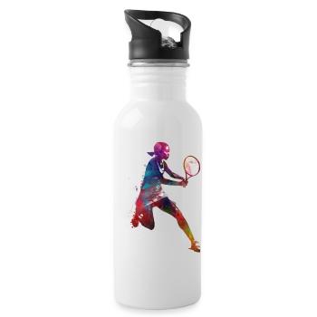 Joueur de tennis sport art #tennis #sport - Gourde avec paille intégrée - blanc - Droite