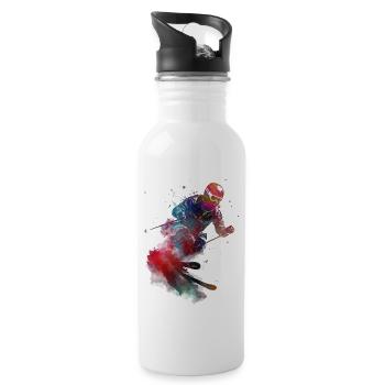 Ski Alpin #ski #skiing #sport - Trinkflasche mit integriertem Trinkhalm - Weiß - Rechts