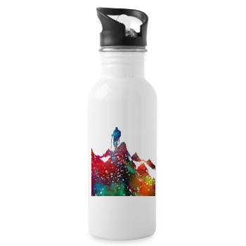 Mountaineer sport art #sport - Water bottle with straw - white - Right