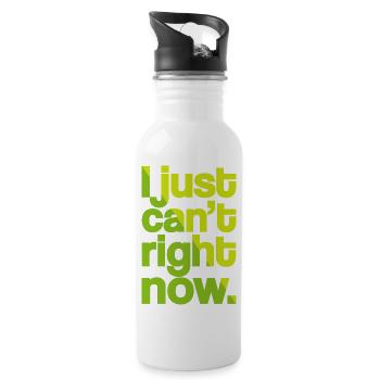 Just Can't (dark) - Water bottle with straw - white - Right