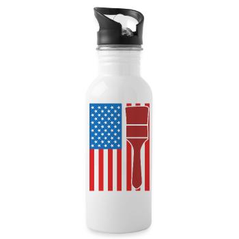 Painter USA Flag - Water bottle with straw - white - Right
