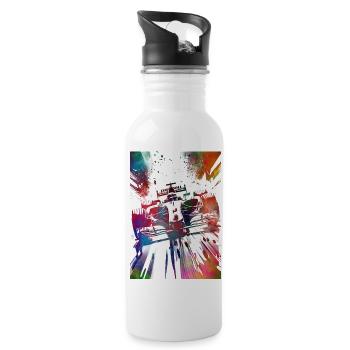 Formel #racing #sport - Trinkflasche mit integriertem Trinkhalm - Weiß - Rechts