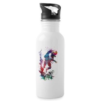 Scuba diver sport art #diver - Water bottle with straw - white - Right