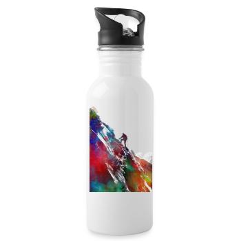 Mountaineer sport art #sport - Water bottle with straw - white - Right