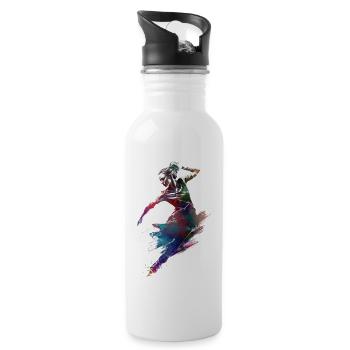 Eiskunstlauf, Sportkunst, #skating #figureskating # - Trinkflasche mit integriertem Trinkhalm - Weiß - Rechts