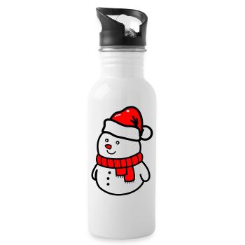 bonhomme de neige - Gourde avec paille intégrée - blanc - Droite