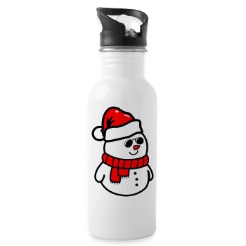 schneemann sonnenbrille - Trinkflasche mit integriertem Trinkhalm - Weiß - Rechts