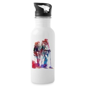 Mountaineer sport art #sport - Water bottle with straw - white - Right
