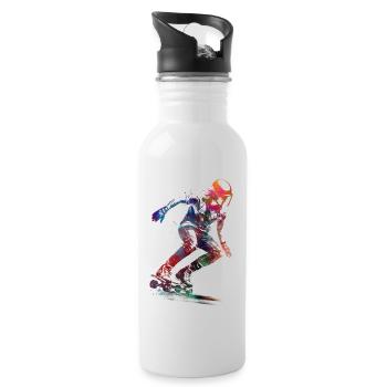 Skateboard #skate #skateboard #sport - Water bottle with straw - white - Right