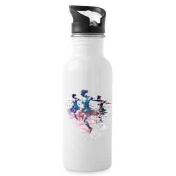 Synchronschwimmen #sport - Trinkflasche mit integriertem Trinkhalm - Weiß - Rechts