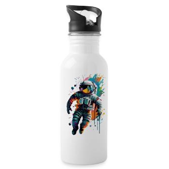 Astronaut in Space Space - Astronaut Space - Water bottle with straw - white - Right