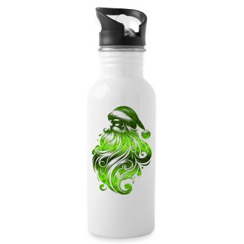 Weihnachten Weihnachtsmann Weihnachtsmann ungezogene Feiertage Winter - Trinkflasche mit integriertem Trinkhalm - Weiß - Rechts