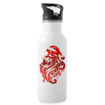 Weihnachten Weihnachtsmann Weihnachtsmann ungezogene Feiertage Winter - Trinkflasche mit integriertem Trinkhalm - Weiß - Rechts