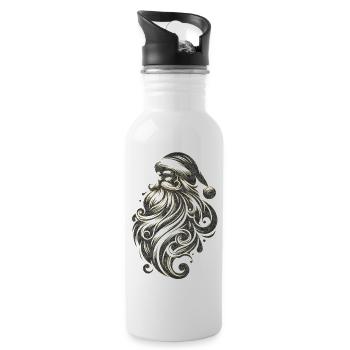 Weihnachten Weihnachtsmann Weihnachtsmann ungezogene Feiertage Winter - Trinkflasche mit integriertem Trinkhalm - Weiß - Rechts