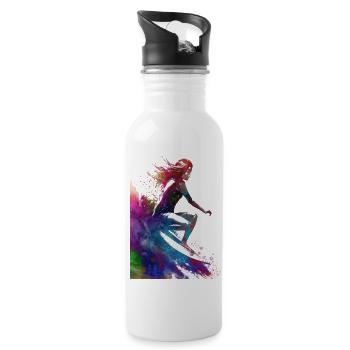 Sports de surf #surfer #sport - Gourde avec paille intégrée - blanc - Droite