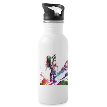 Mountaineer sport art #sport - Water bottle with straw - white - Right
