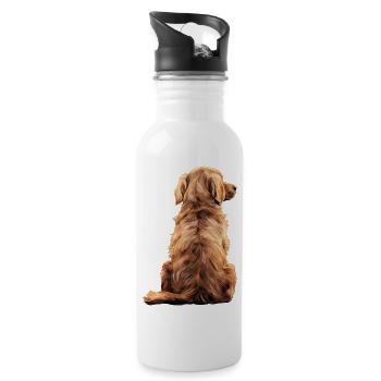 Golden Retriever - Water bottle with straw - white - Right