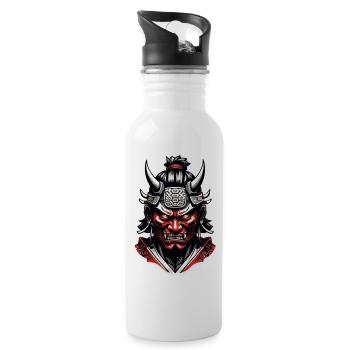 Samurai Warrior - Japan - Demon - Water bottle with straw - white - Right