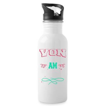 lieben geschenkidee humor welpe bluthund cool geek - Trinkflasche mit integriertem Trinkhalm - Weiß - Rechts