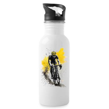 Rennrad Rennradfahrer Geschenk Geschenkidee - Trinkflasche mit integriertem Trinkhalm - Weiß - Rechts
