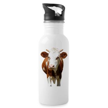 Tête de vache - Gourde avec paille intégrée - blanc - Droite